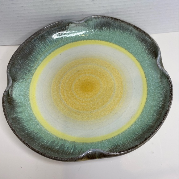 Vtg Karlsruher Mayolika Spritzdekor Vibrant Art Deco Ceramic Dish and Plate - Picture 3 of 13